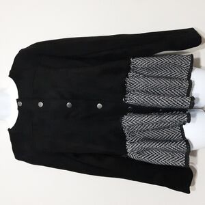 Solitaire Ravi khosla blazer jacket women M ruffle hem faux suede lagenlook boho